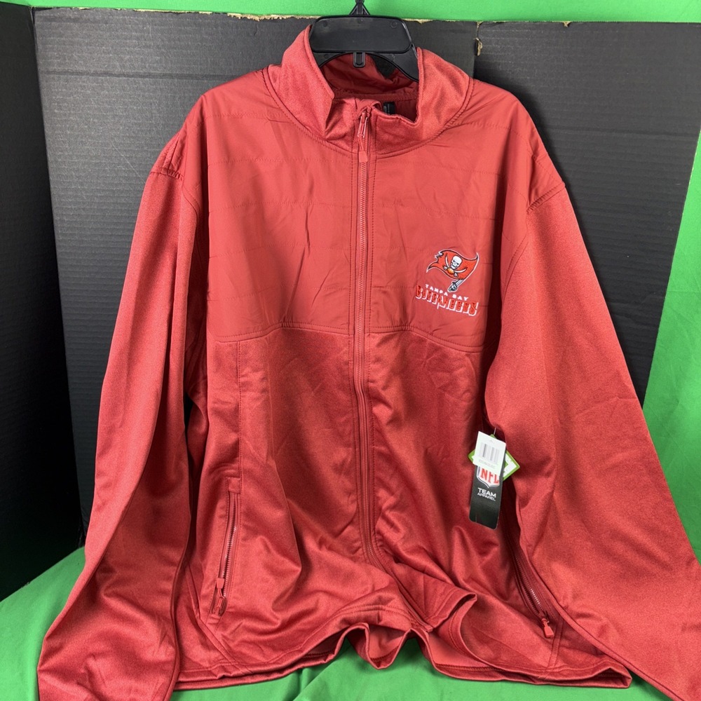 Tampa Bay Buccaneers Red Jacket 2XL NFL Team Apparel Dunbrooke Lined Full Zip